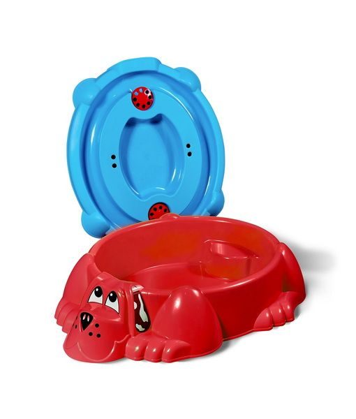 Фото Песочница Sheffilton KIDS Собачка с крышкой 432 красный/голубой 4