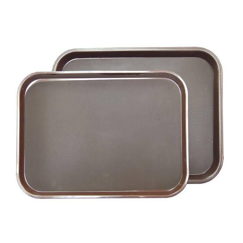 Фото Поднос прорезиненный P.L. Proff Cuisine коричневый L 400 мм, B 300 мм — арт. 1216CT- BROWN 2