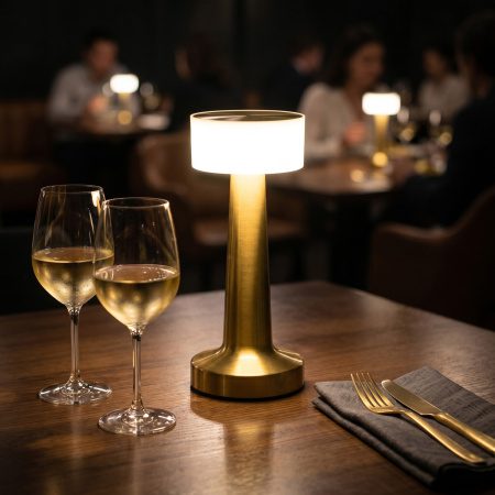 Фото Светильник настольный MGline LED SIMPLE D 90 мм, H 220 мм, золотой 3