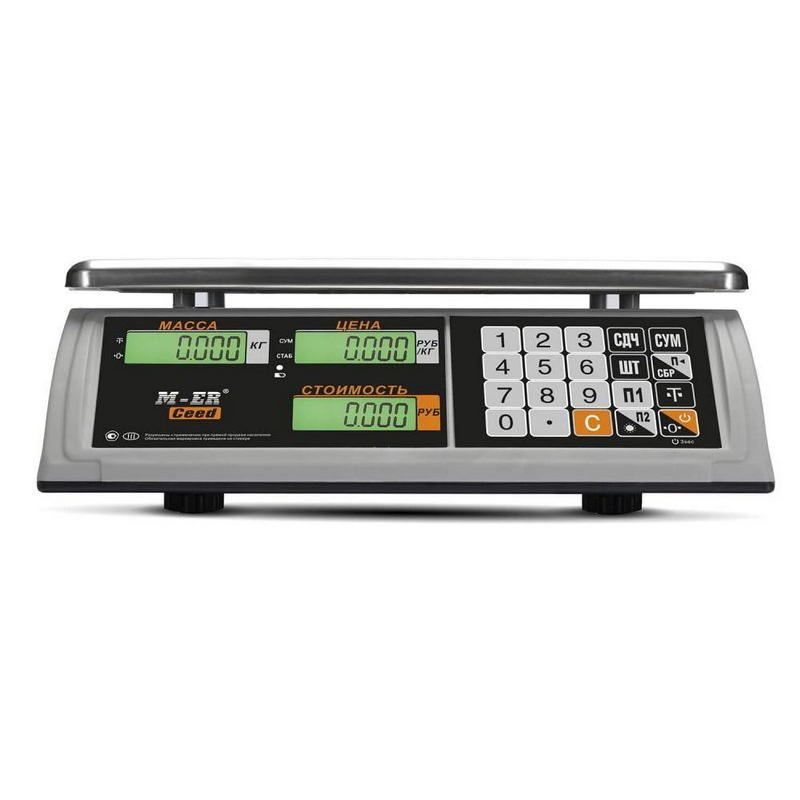 Фото Весы торговые MERTECH M-ER 327 AC-32.5 "Ceed" LCD Белые (по 4 в коробке) 1