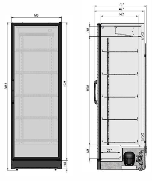 Фото Шкаф холодильный Briskly Smart 7 (RAL 7024) — арт. BS7 1
