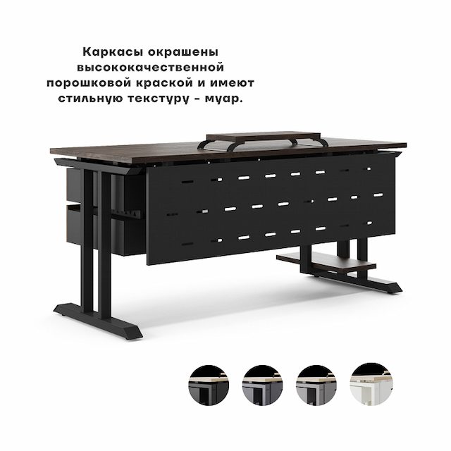Фото Стол офисный КОБОР T-180/80 black/charlston 6