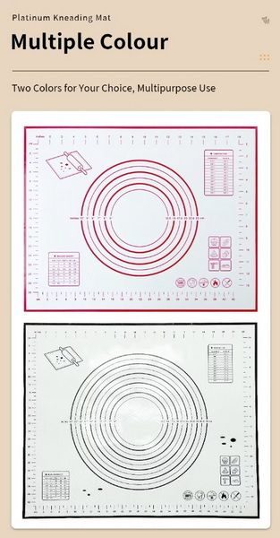 Фото Коврик для выпечки 1Dream белый, красный L 400 мм, B 300 мм, H 1 мм (силикон) — арт. 1D4030 7