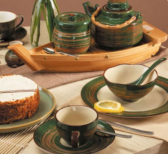 Фото Ваза House of White Porcelain China Town D 50 мм, слоновая кость + зеленый — арт. фк8522 1