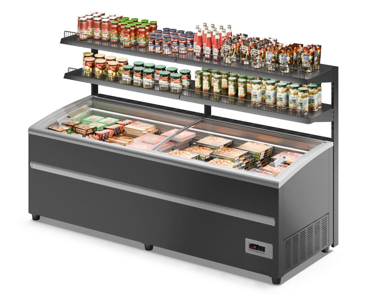 Фото Ларь-бонета универсальная Levin AURA 250 НТ/СТ (RAL 9016) с делителями и решетками 2