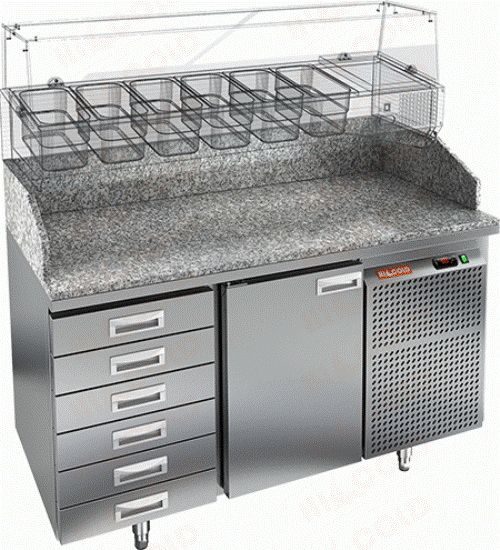 Фото Стол для пиццы HICOLD PZ4-1/GN 6R без витрины 1