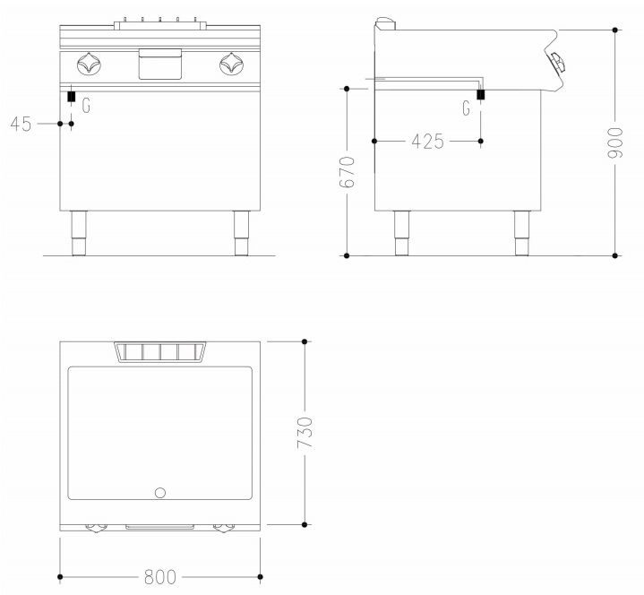 Фото Поверхность жарочная газовая Mareno NFT78GTRC 1
