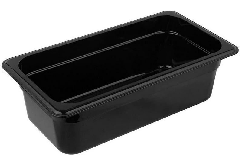 Фото Гастроемкость Cambro Camwear GN 1/3-100 поликарбонат, черная 3,6 л — арт. 34CW 110 1