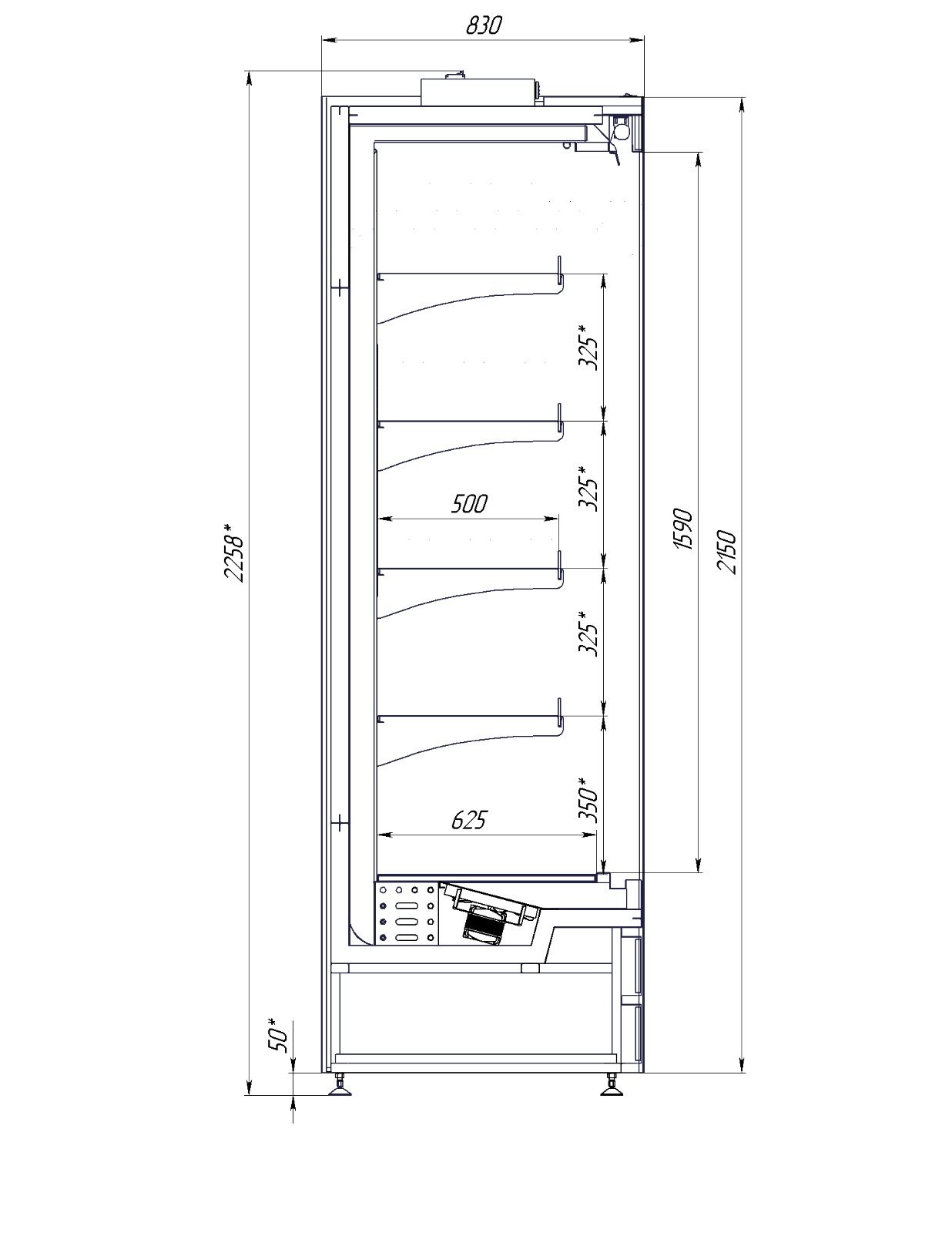 Фото Холодильная горка гастрономическая BONVINI GARDA 2500 (2500/830/2150) 2