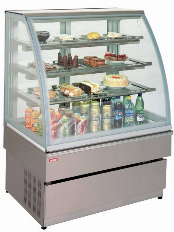 Витрина кондитерская UNIS 100 double glass, inox