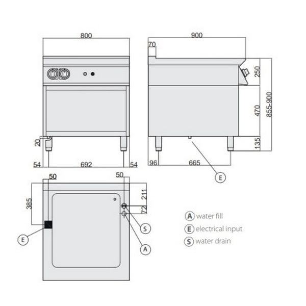 Фото Мармит электрический GIORIK Unika 900 GN2/1 + 2xGN1/3 — арт. BM940E 1
