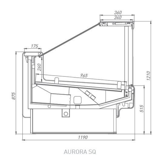 Фото Витрина холодильная с выносным агрегатом BrandFord Aurora SQ 125 вентилируемая — арт. ХМ429 10