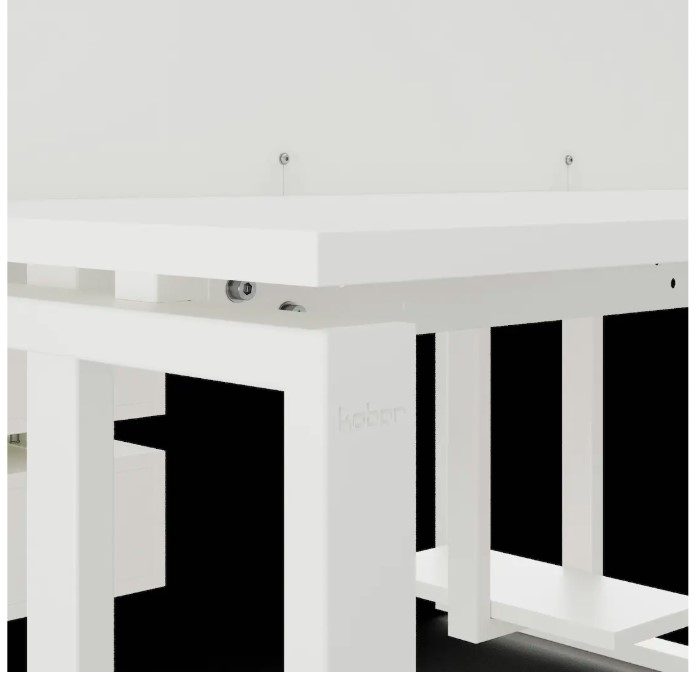Фото Стол офисный КОБОР O1/2-140/160 white/premium 2
