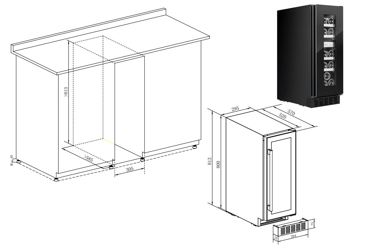 Фото Шкаф винный Temptech — арт. STX30DRB 7