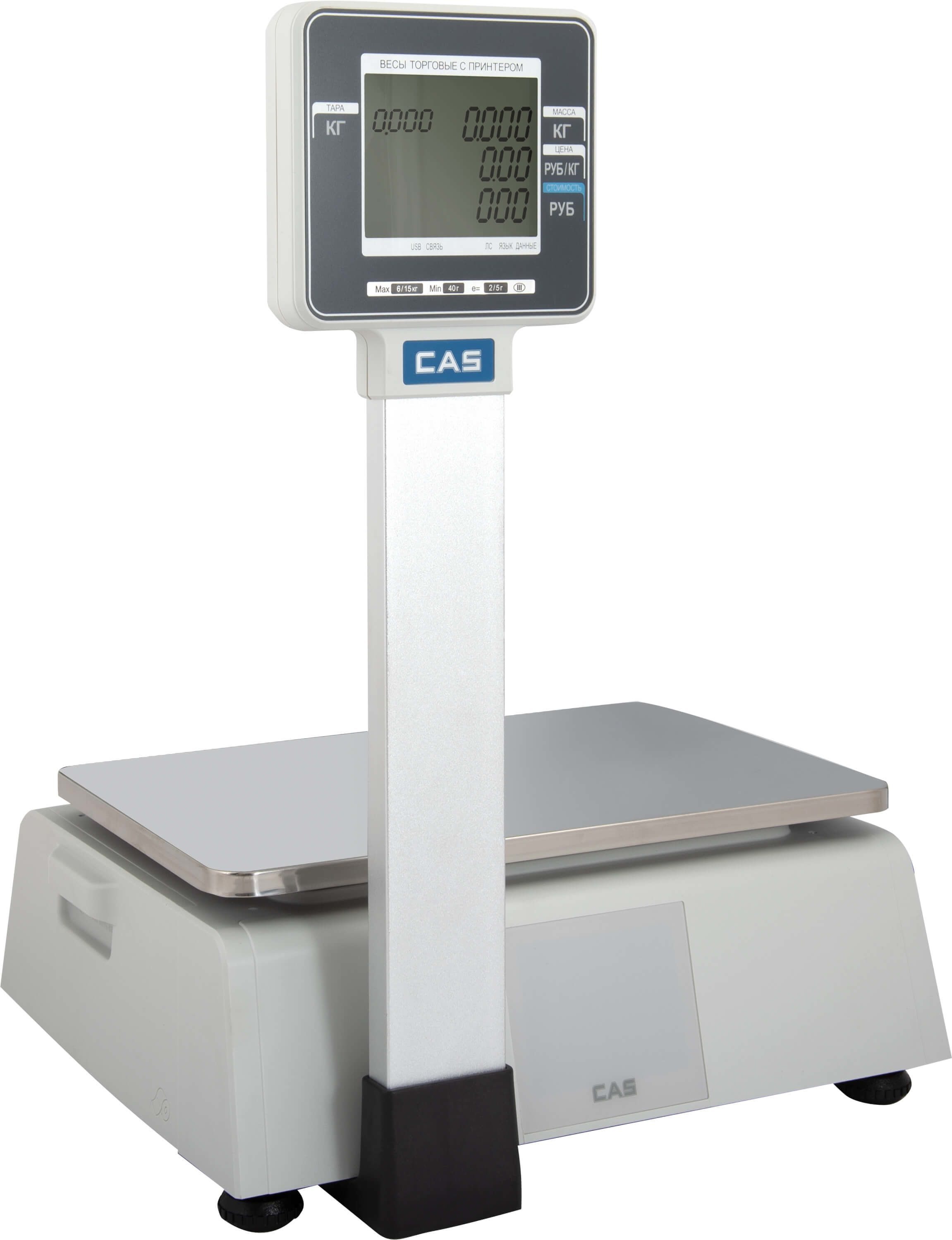 Фото Весы торговые с печатью этикеток CAS CL3000J-6P TCP-IP 1