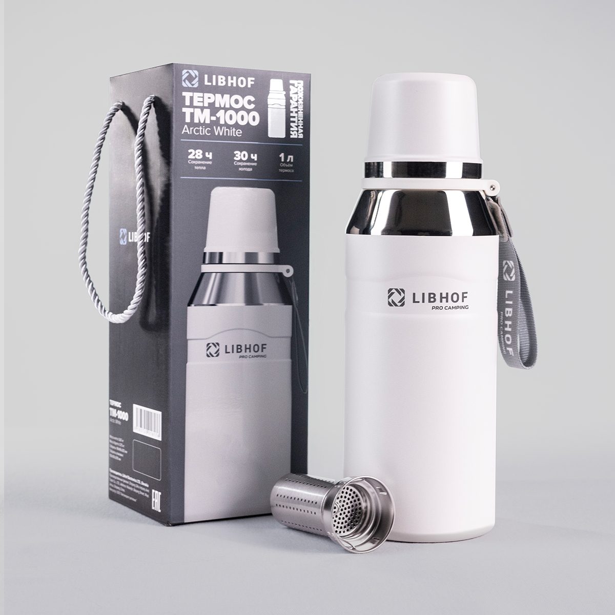 Фото Термос бытовой Libhof TM-1000 Arctic white 1,0 л — арт. libtm1000w 8