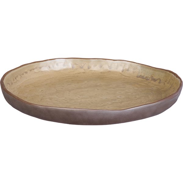 Фото Тарелка Kunstwerk Grasp D 260 мм, H 32 мм, коричневая — арт. 20724/brown 1