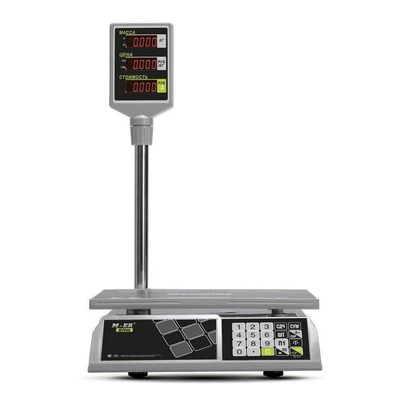 Фото Весы торговые MERTECH M-ER 326 ACP-32.5 "Slim" LED Белые (по 4 в коробке) 1