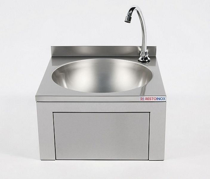Фото Рукомойник металлический RESTOINOX настенный коленный — арт. РНКXГ-40/40-Б 1