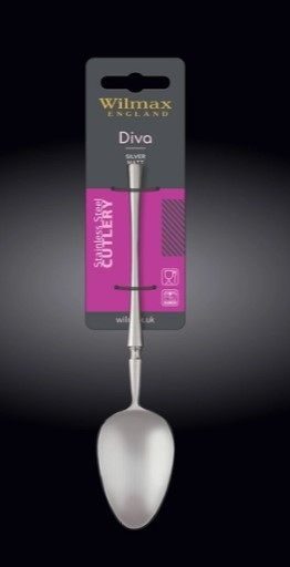Фото Ложка столовая Wilmax Diva матово-серая L 210 мм (на блистере) — арт. WL-999548/1B 1