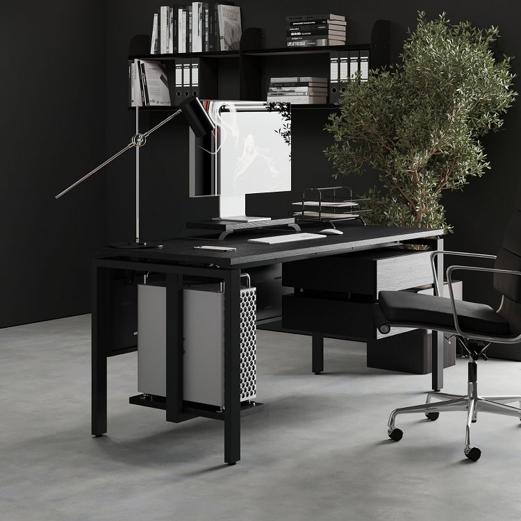 Фото Стол офисный КОБОР P-160/70 black/wood 8