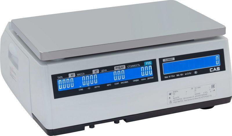 Фото Весы торговые с печатью этикеток CAS CL5000J-15IB TCP-IP 1