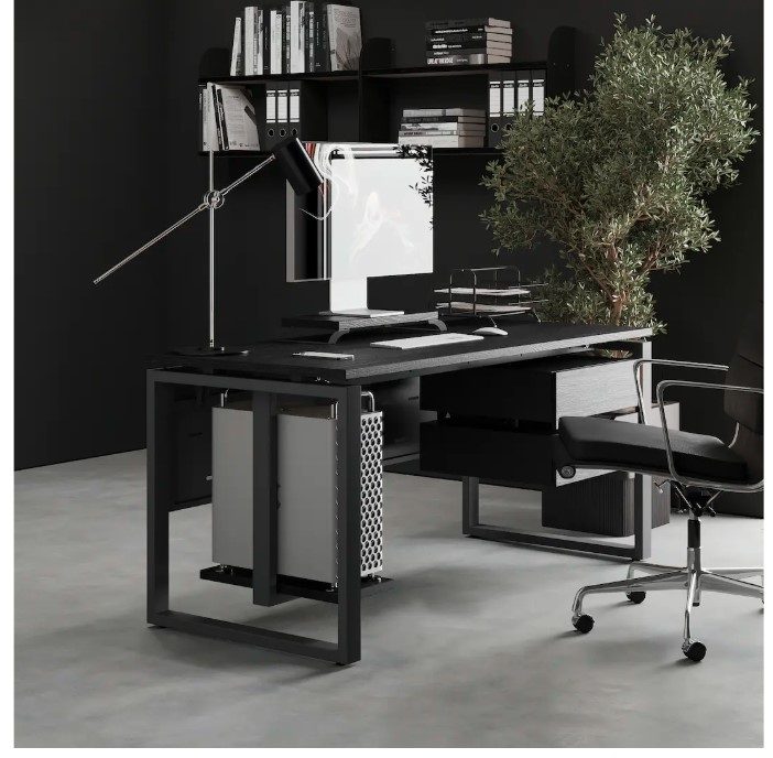 Фото Стол офисный КОБОР O1-140/80 black/wood 7