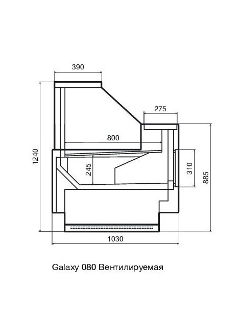 Фото Витрина холодильная Dazzl Galaxy 080 Plug-in 150 вентилируемая пресервы — арт. П0000011490.3870 2