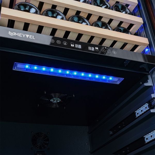 Фото Шкаф винный Meyvel MV77PRO-KBT2 (спелая вишня) компрессорный 6