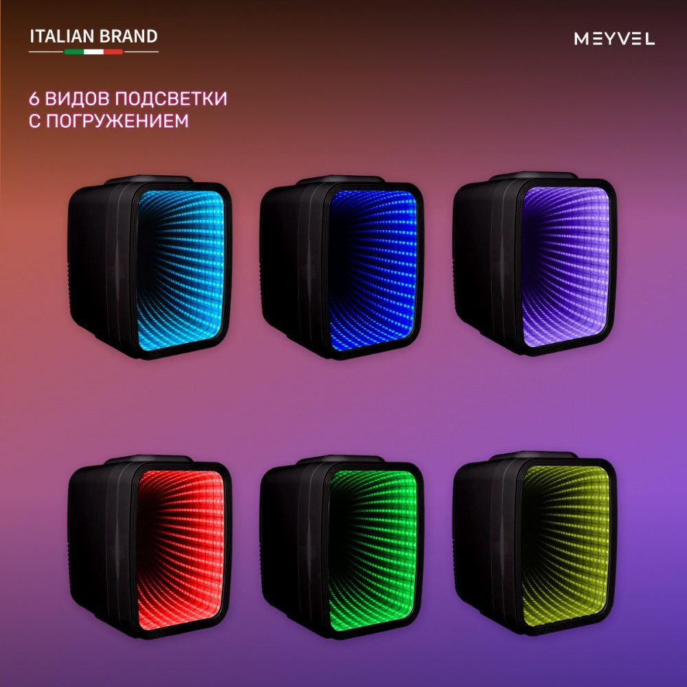 Фото Холодильник для косметических средств Meyvel MD-04C3B-RGB с принтом женщина в очках-мозаика 4