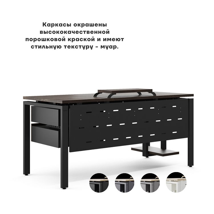Фото Стол офисный КОБОР P-120/60 black/charlston 6
