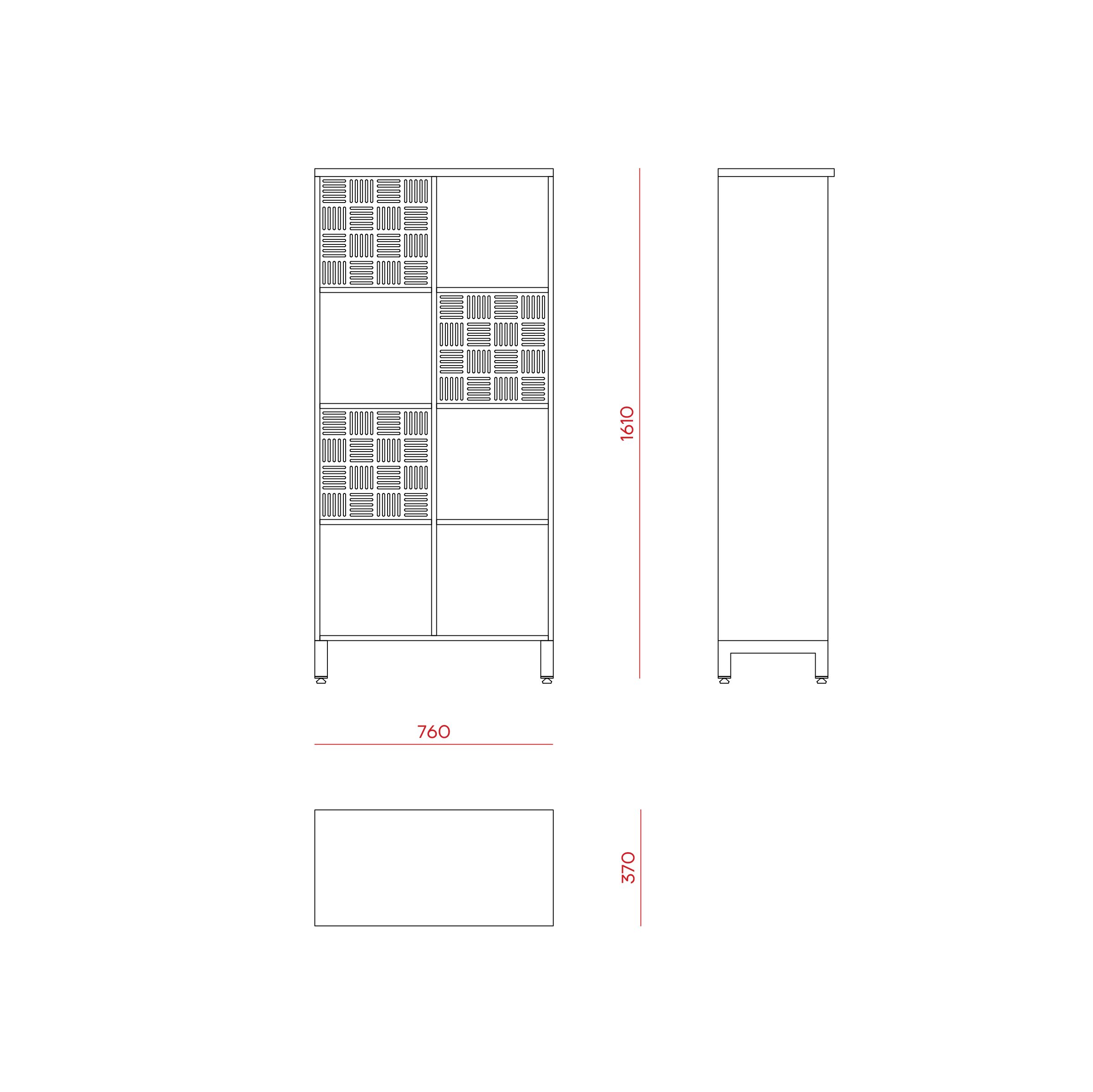 Фото Стеллажная система КОБОР SQ-4X2 black/wood 3