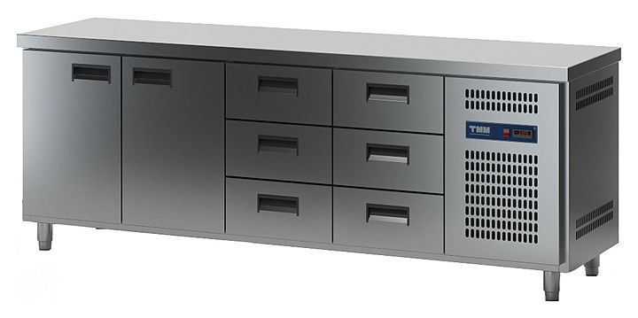 Стол холодильный ТММ СХСБ-К-2/2Д-6Я (2280х700х870)