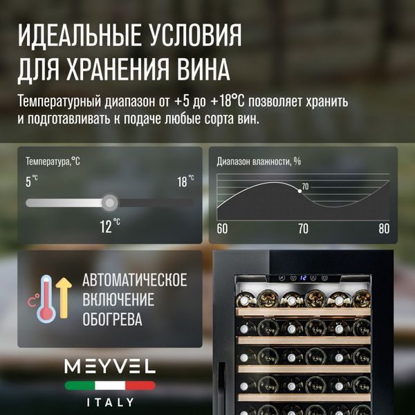 Фото Шкаф винный Meyvel MV66-KBB1 компрессорный 9