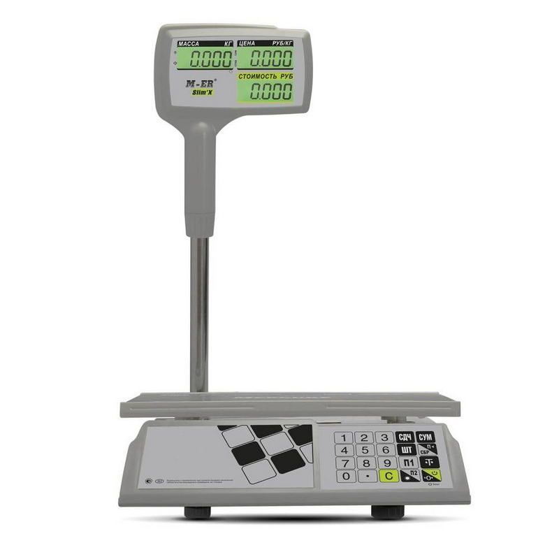 Фото Весы торговые MERTECH M-ER 326 ACPX-15.2 "Slim'X" LCD Белые (по 4 в коробке) 2