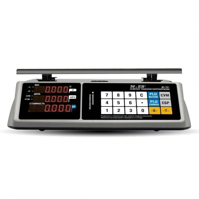 Фото Весы торговые MERTECH MERCURY M-ER 328C-15.2 LED с RS-232 и USB(COM) без АКБ 1