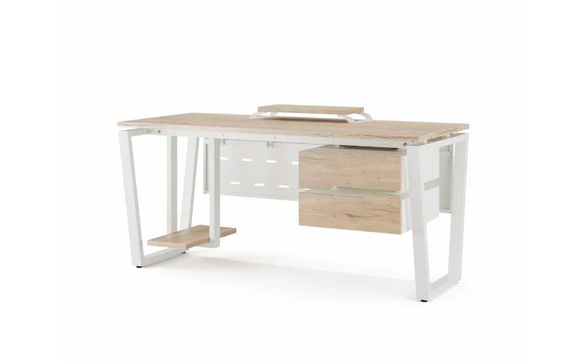 Фото Стол офисный КОБОР OTR-120/70 white/natural 4