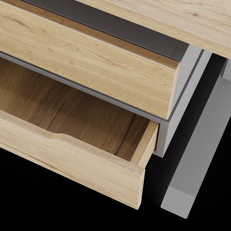 Фото Стол офисный КОБОР L2-160/80 aluminum/natural 5