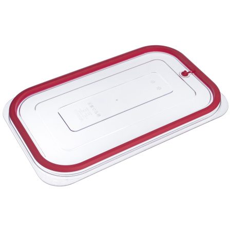 Фото Крышка к гастроемкостям Gastroplast GN 1/1 поликарбонат, прозрачная с красной силикон. артикул 79208 1