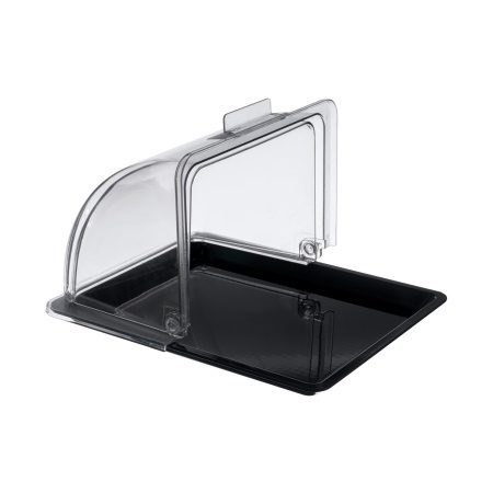 Фото Поднос сервировочный Gastroplast GN 1/2 325х265 мм, черный, с крышкой Roll-Top артикул 79327 1