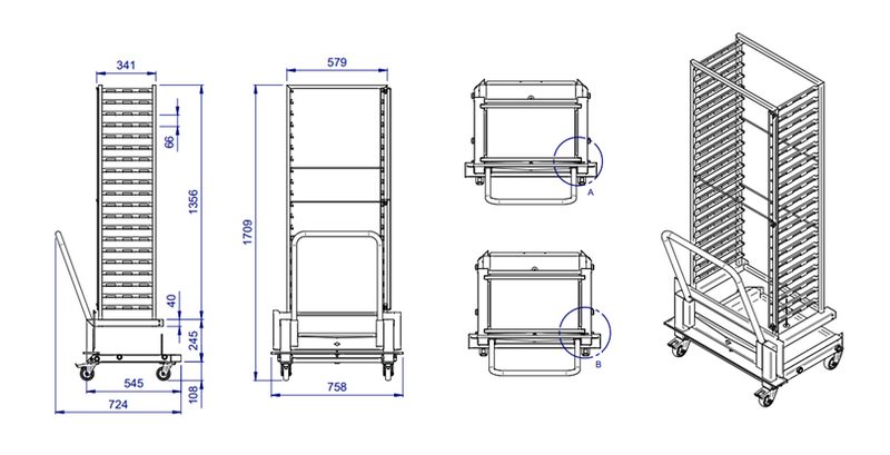 Тележка загрузочная Apach Cook Line TR20S