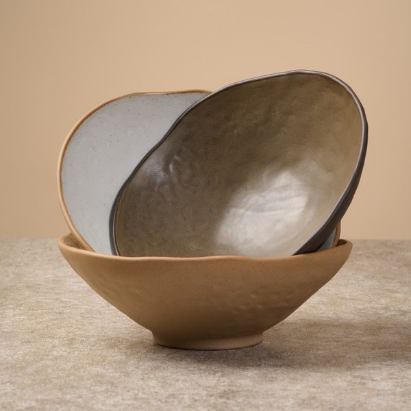 Фото Салатник Kunstwerk Grasp 870 мл, D 220 мм, H 76 мм, белый — арт. 20730/white 6