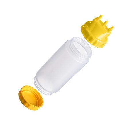 Фото Емкость для соуса Gastroplast 500 мл, D 70 мм, H 200 мм, 2 крышки носика, прозрачная артикул 79674 1