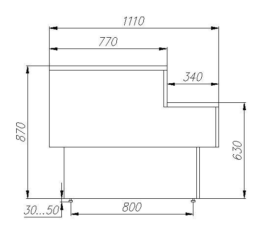 Прилавок кассовый Carboma Carboma GC110) Ral9006