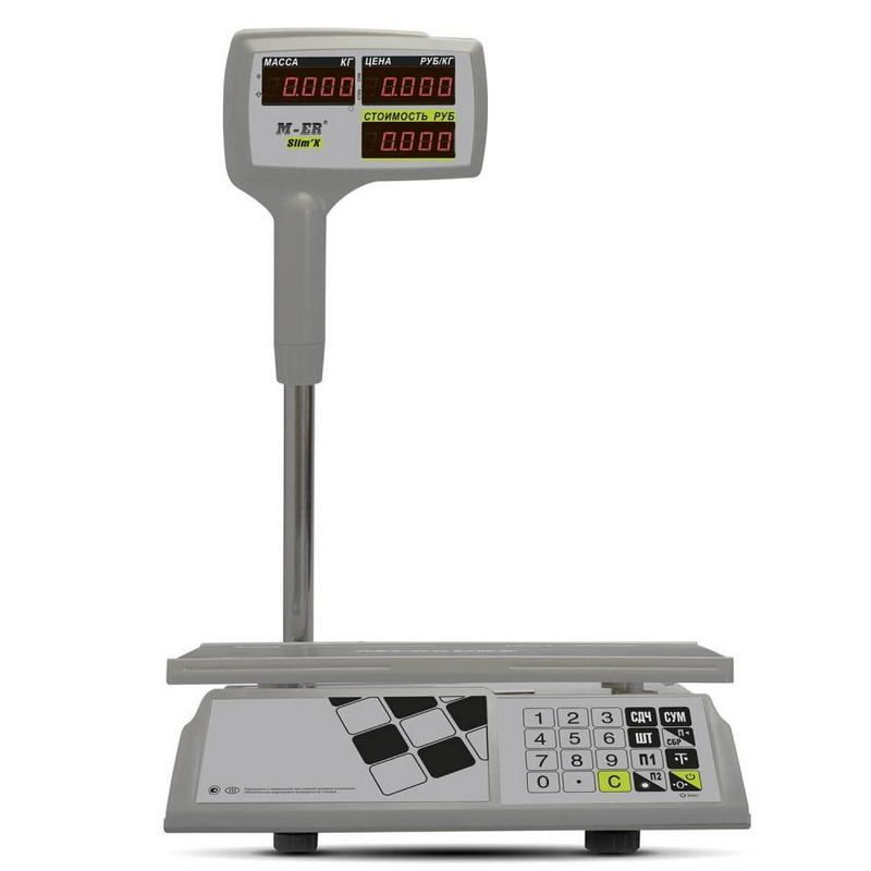Фото Весы торговые MERTECH M-ER 326 ACPX-15.2 "Slim'X" LED Белые (по 4 в коробке) 4