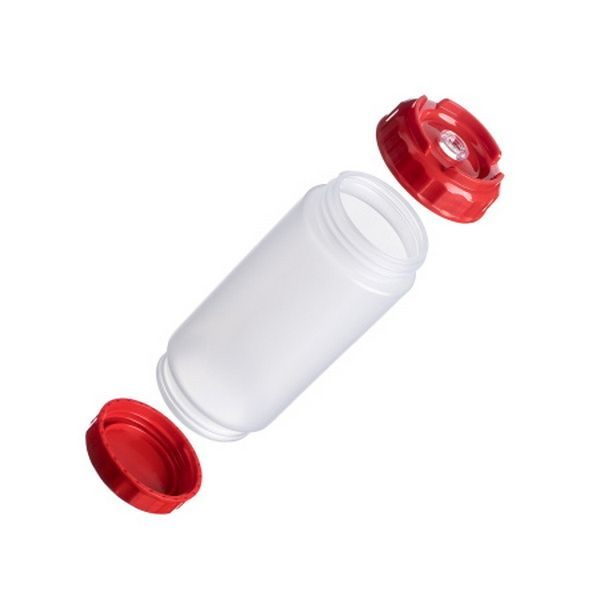 Фото Емкость для соуса Gastroplast 500 мл, D 70 мм, H 166 мм, 2 крышки носик, прозрачная артикул 79701 1