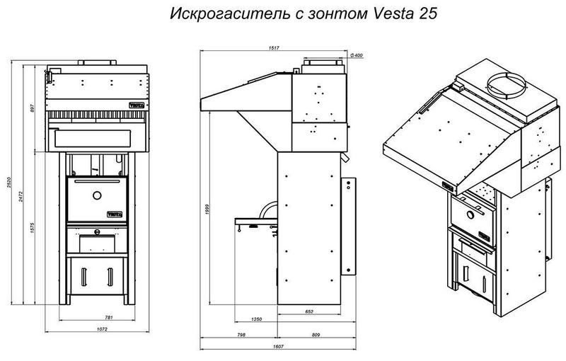 Фото Печь на твердом топливе (хоспер) Веста Vesta 25 4