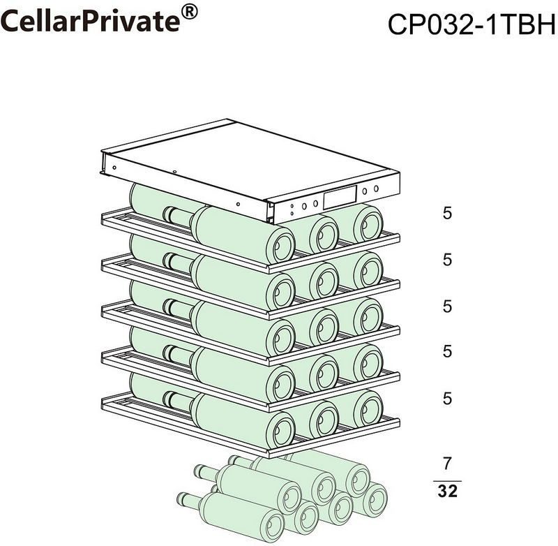 Фото Шкаф винный Cellar Private — арт. CP032-1TBH 18