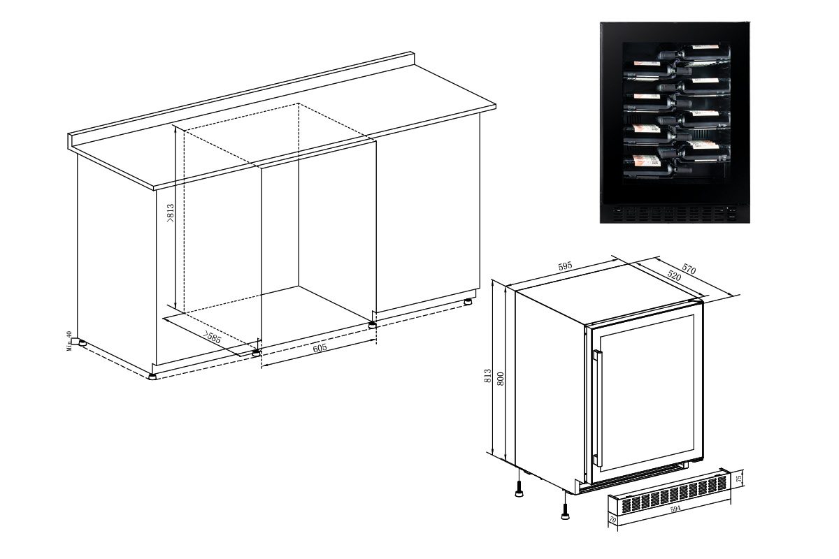 Фото Шкаф винный Temptech — арт. CPROX60SRB 5
