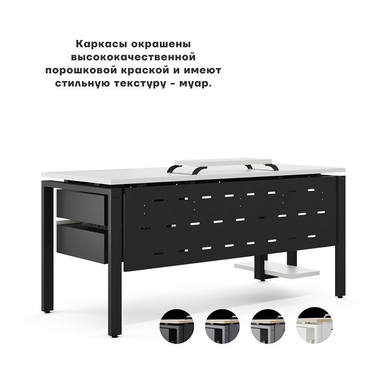Фото Стол офисный КОБОР P-160/80 black/premium 6
